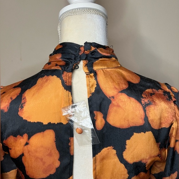 NWOT Topshop Orange and Black Women's Dress - Picture 5 of 8